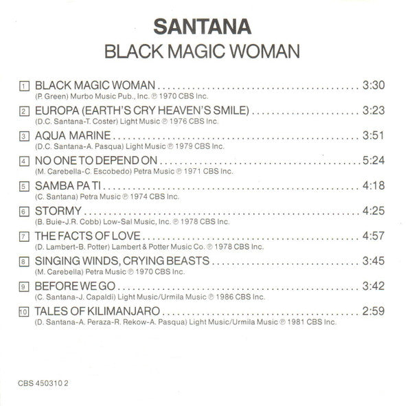 Santana : Black Magic Woman (Best Of Santana - Samtweich) (CD, Comp)