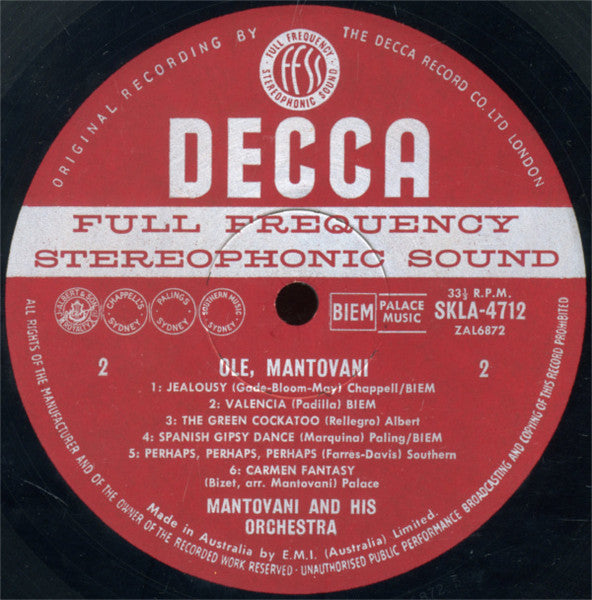 Mantovani And His Orchestra : Mantovani Olé (LP, Album)
