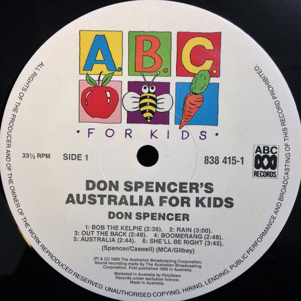 Don Spencer : Don Spencer's Australia For Kids (LP, Album, Gat)