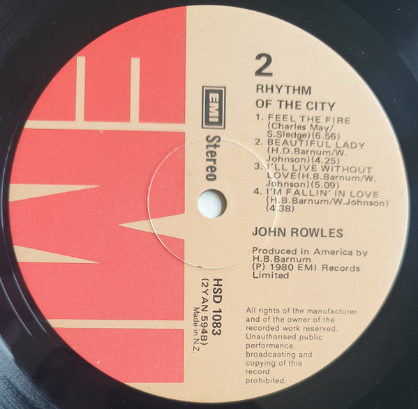 John Rowles : Rhythm Of The City (LP, Album)