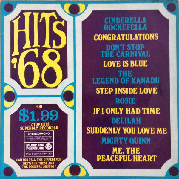 Unknown Artist : Hits '68 (LP, RP)