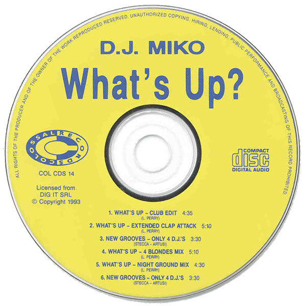 DJ Miko : What's Up (CD, Single)