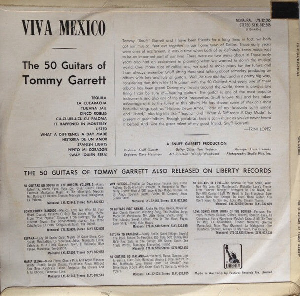 The 50 Guitars Of Tommy Garrett : ¡Viva Mexico! (LP, Album)