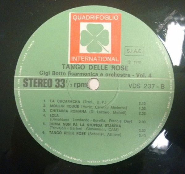 Gigi Botto : Fisarmonica E Orchestra - Vol. 4 Tango Delle Rose (LP)