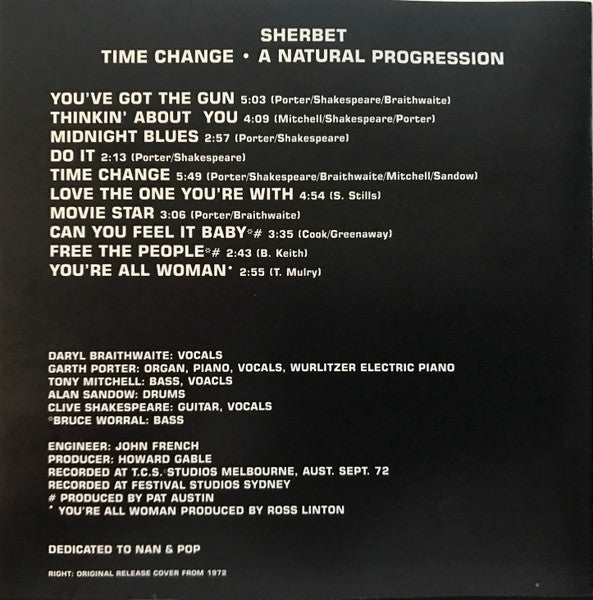 Sherbet : Time Change - A Natural Progression (CD, Album, RM)