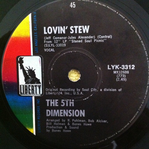 The 5th Dimension* : Wedding Bell Blues / Lovin' Stew (7", Single)