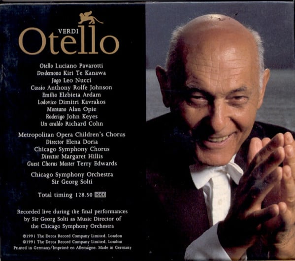 Giuseppe Verdi - Luciano Pavarotti, Kiri Te Kanawa, Leo Nucci, Chicago Symphony Orchestra & Chicago Symphony Chorus, Georg Solti : Otello (2xCD, Album + Box, Sli)
