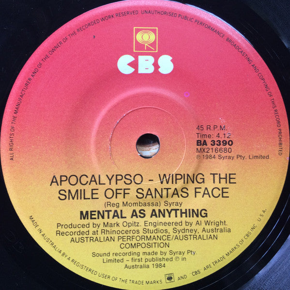 Mental As Anything : Big Wheel (7")