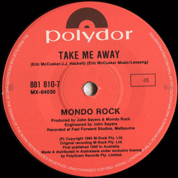 Mondo Rock : The Moment (7", Ltd, pic)