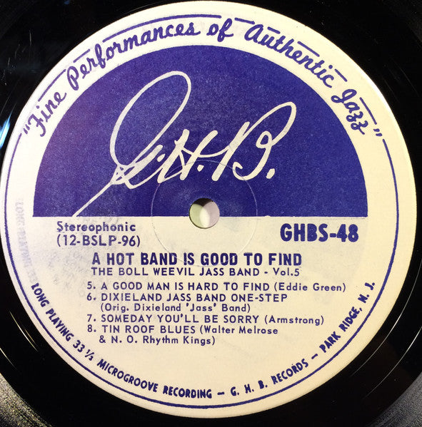 The Boll Weevil Jass Band : A Hot Band Is Good To Find Volume 5 (LP, Album)