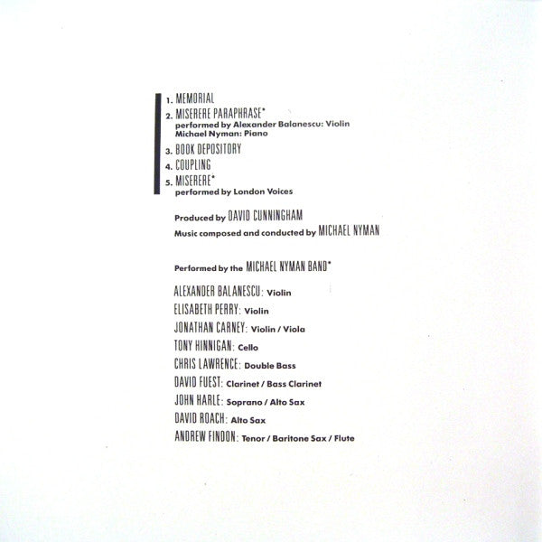 Michael Nyman - The Michael Nyman Band : The Cook, The Thief, His Wife And Her Lover (Soundtrack To The Film By Peter Greenaway) (CD, Album)