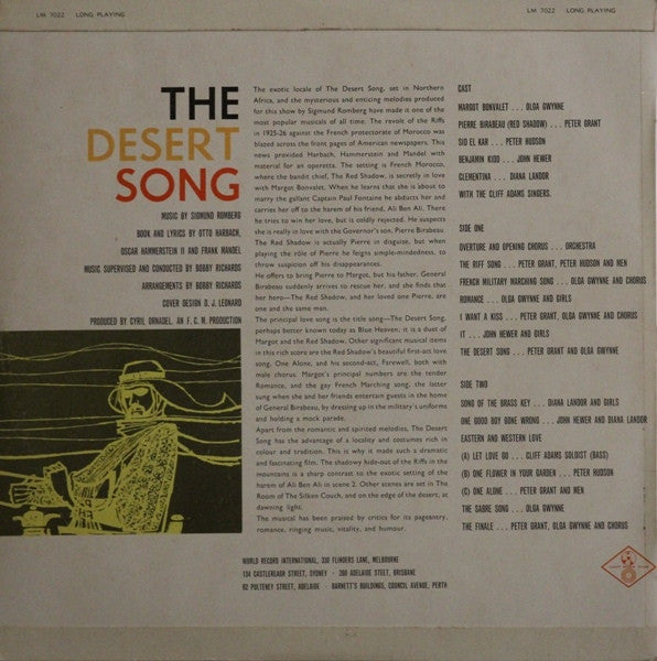 Various : The Desert Song (LP, Album, Club)