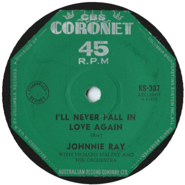 Johnnie Ray : I'll Never Fall In Love Again (7", Single)