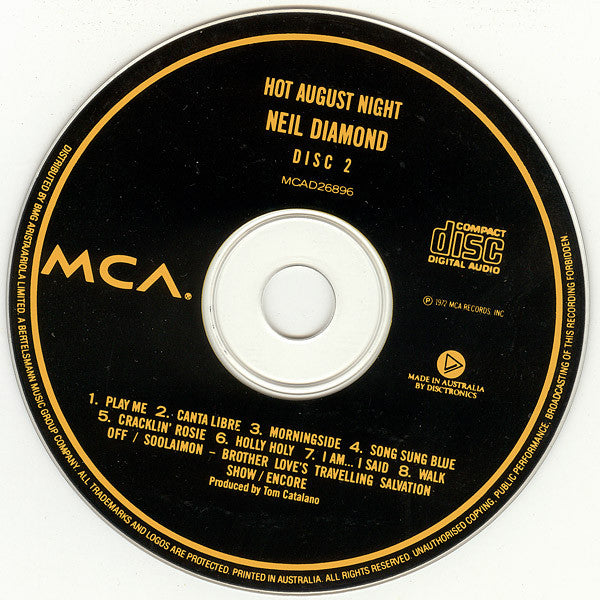 Neil Diamond : Hot August Night (2xCD, Album, RE)