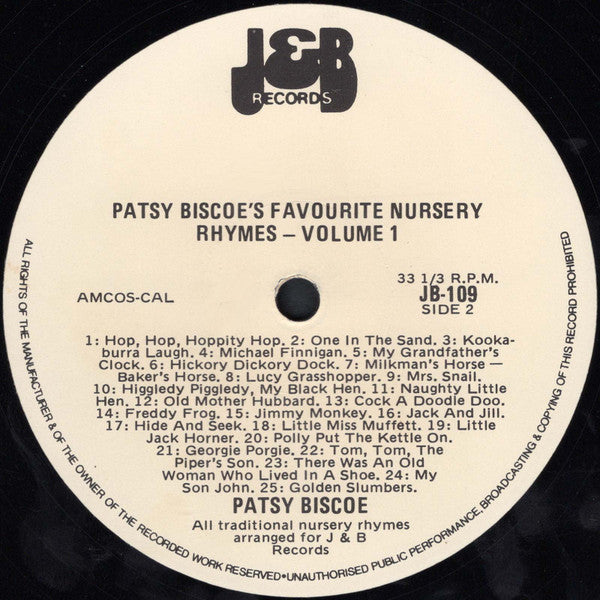 Patsy Biscoe : Patsy Biscoe Sings Your 50 Favourite Nursery Rhymes Volume 1 (LP)