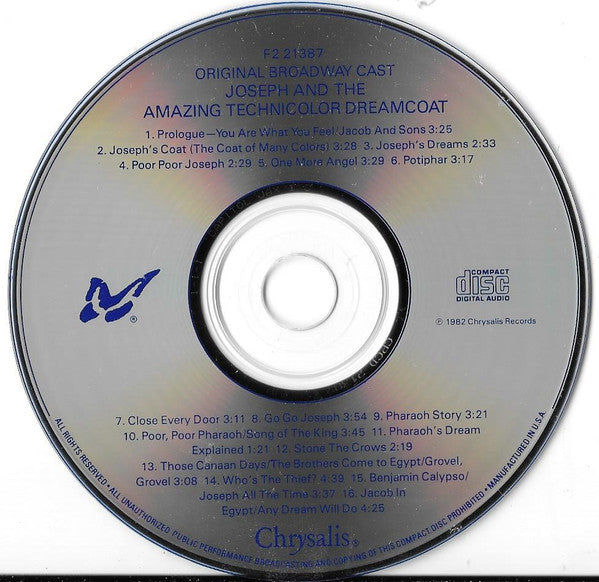 "Joseph And The Amazing Technicolor Dreamcoat" Original Broadway Cast : Joseph And The Amazing Technicolor Dreamcoat (Original Broadway Cast) (CD, Album)