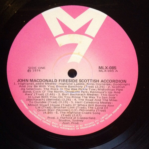 John MacDonald (7) : John MacDonald Plays Scottish Fireside Accordion Volume 2 (LP, Album)