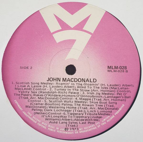 John MacDonald (7) : John MacDonald Plays Scottish Fireside Accordion (LP, Album)