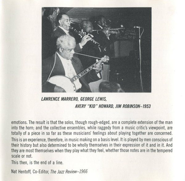 George Lewis' Ragtime Band : Hot Creole Jazz-1953 (CD, Album, RE, RM)