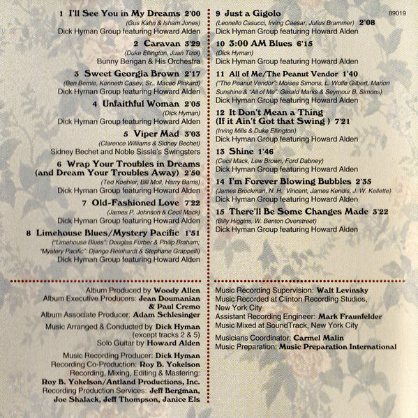 Various : Sweet And Lowdown (Music From The Motion Picture Written And Directed By Woody Allen) (CD, Album)