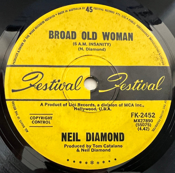 Neil Diamond : Two-Bit Manchild (7", Single)