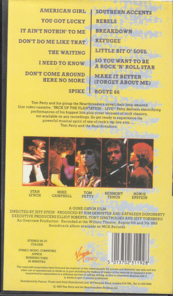 Tom Petty And The Heartbreakers : Pack Up The Plantation - Live! (VHS, PAL)