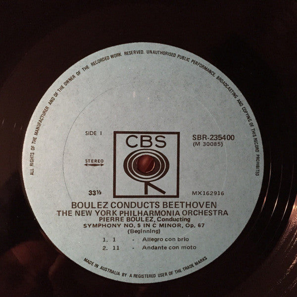 Ludwig van Beethoven - Pierre Boulez, New Philharmonia Orchestra, John Alldis Choir : Boulez Conducts Beethoven: Symphony No. 5 / Calm Sea And Prosperous Voyage (LP, Album)