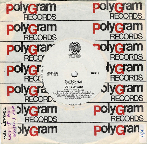 Def Leppard : Let It Go (7", Single)