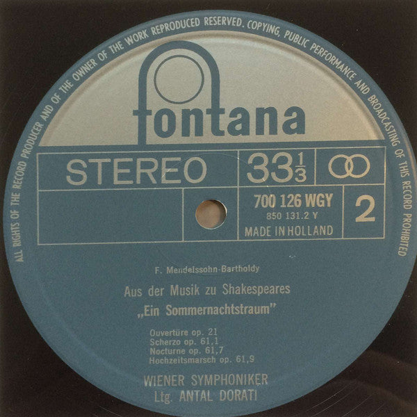 Grieg*, Mendelssohn*, Antal Dorati Conducting Vienna Symphony Orchestra* : Grieg: Peer Gynt / Mendelssohn: A Midsummer Night's Dream (LP)