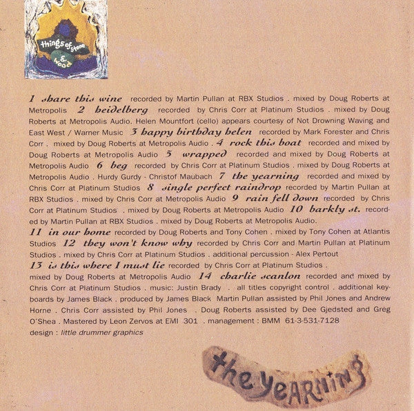 Things Of Stone & Wood : The Yearning (CD, Album, RE)