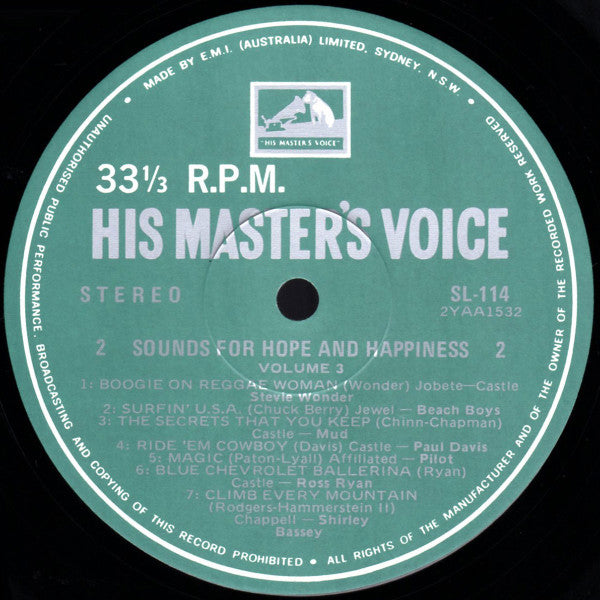 Various : Sounds For Hope And Happiness Vol 3 (LP, Comp)