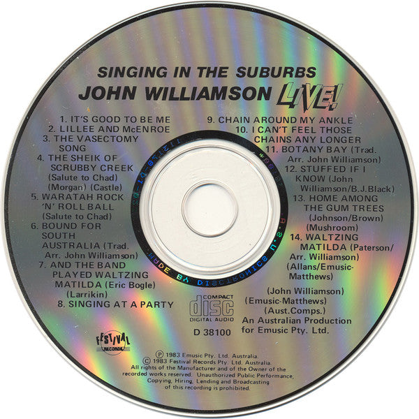 John Williamson : Singing In The Suburbs (CD, Album, RE)