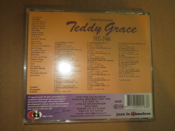 Teddy Grace : Teddy Grace 1937 - 1940 (CD, Comp, RE)