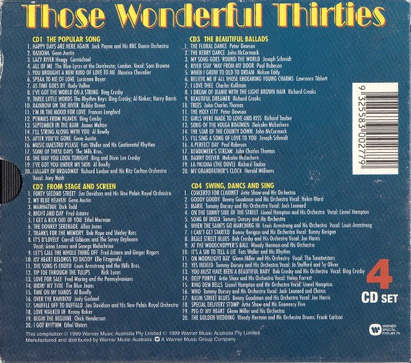 Various : Those Wonderful Thirties (4xCD, Comp)