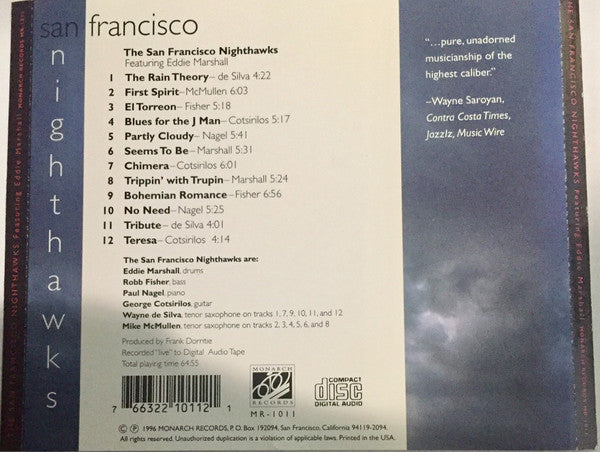 The San Francisco Nighthawks Featuring Eddie Marshall (2) : The San Francisco Nighthawks Featuring Eddie Marshall (CD, Album)