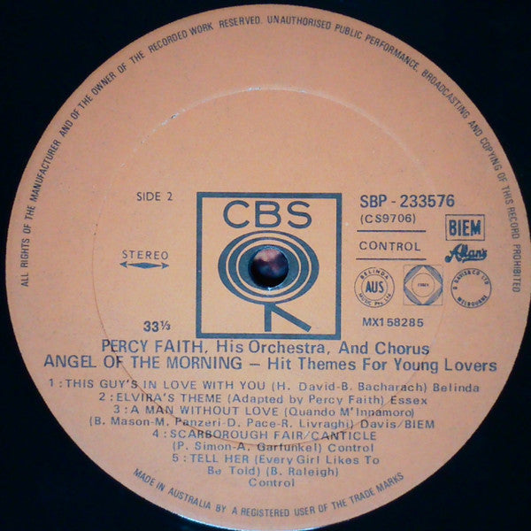 Percy Faith, His Orchestra And Chorus* : Angel Of The Morning (LP)