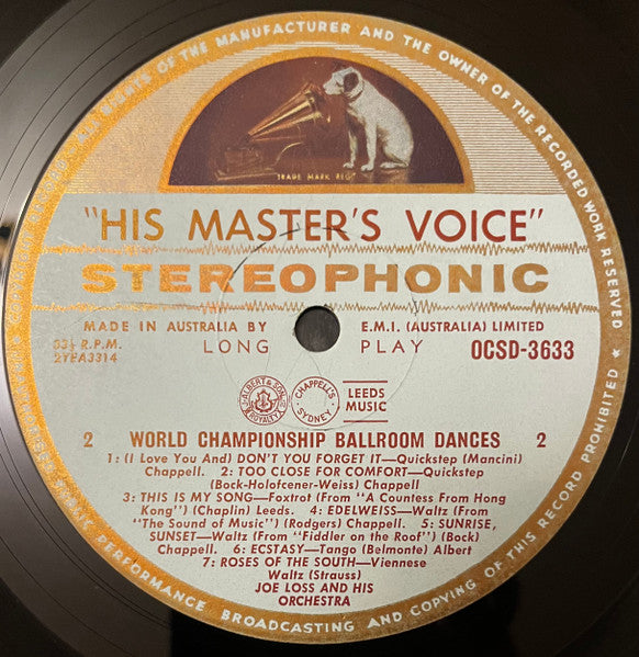 Joe Loss And His Orchestra* : World Championship Ballroom Dances (LP, Album)