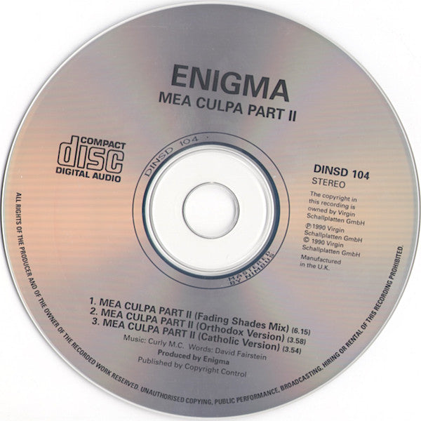 Enigma : Mea Culpa Part II (CD, Single)