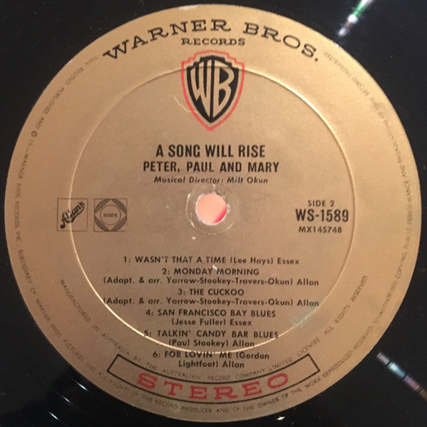 Peter, Paul And Mary* : A Song Will Rise (LP, Album)