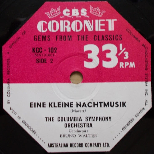 Wolfgang Amadeus Mozart - Bruno Walter Conducts Columbia Symphony Orchestra : Eine Kleine Nachtmusik (7", Mono)