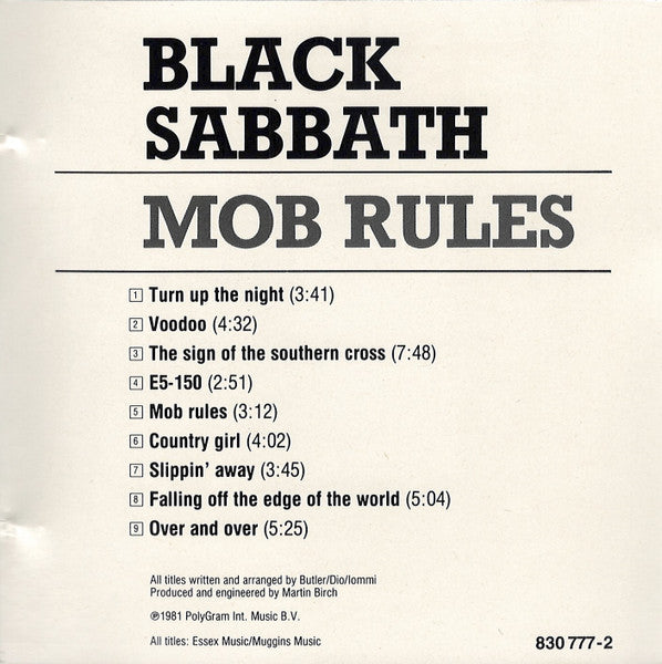 Black Sabbath : Mob Rules (CD, Album, RE)