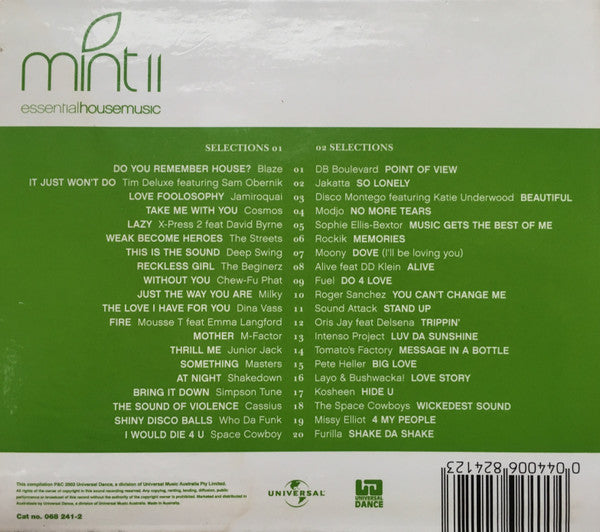 Various : Mint II: Essential House Music (2xCD, Comp, Mixed)