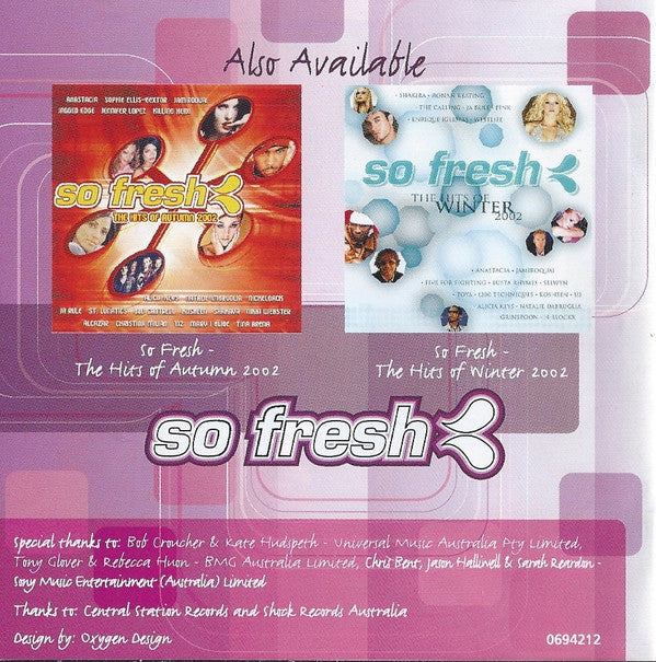 Various : So Fresh: The Hits Of Spring 2002 (CD, Comp)