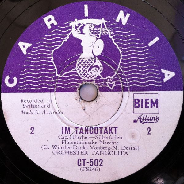 Orchester Tangolita : Im Tangotakt (Shellac, 10")