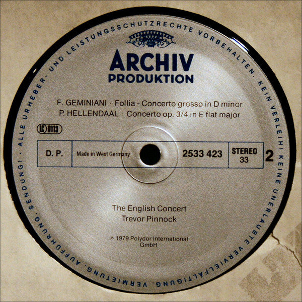 The English Concert • Trevor Pinnock : A Grand Concert Of Musick (English Baroque Concerti) (LP)