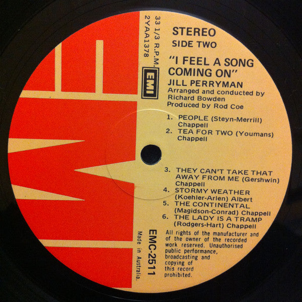 Jill Perryman : I Feel A Song Coming On (LP, Album)