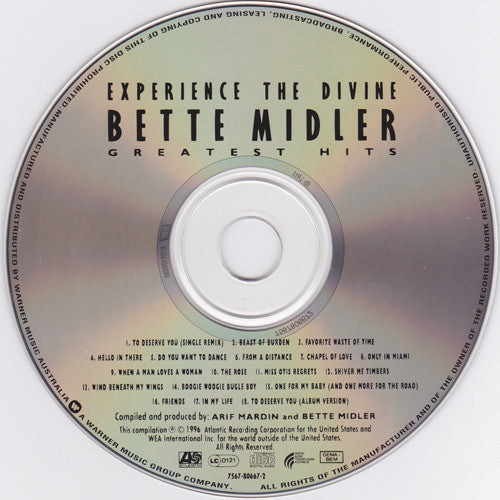 Bette Midler : Experience The Divine (Greatest Hits) (CD, Comp, RE, RM)