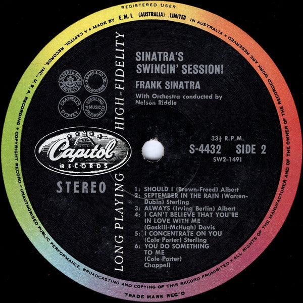 Frank Sinatra : Sinatra's Swingin' Session!!! (LP, Album, Club)