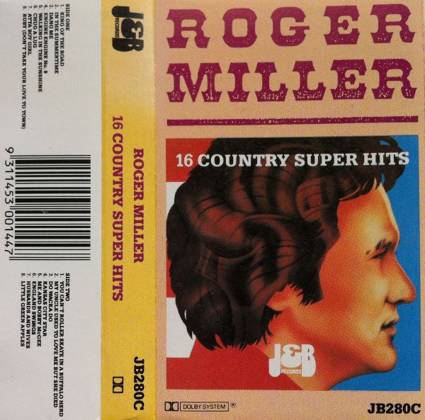 Roger Miller 16 Country Super Hits (Cass, Comp) (Very Good Plus (VG+))