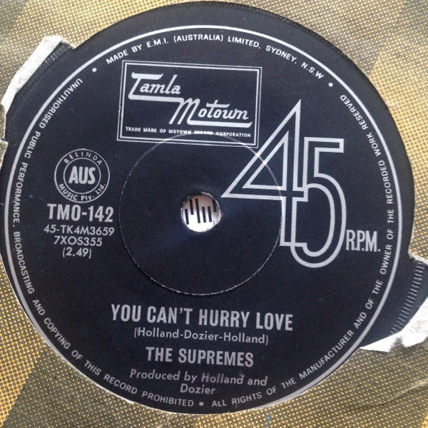 The Supremes : You Can't Hurry Love / Put Yourself In My Place (7", Single)